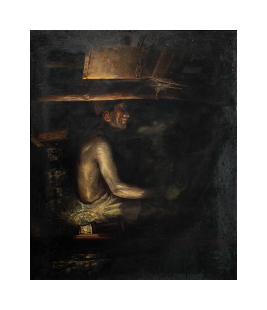 Coal miner, c 1930. unstretched canvas medium none Art Print - Science Museum Shop