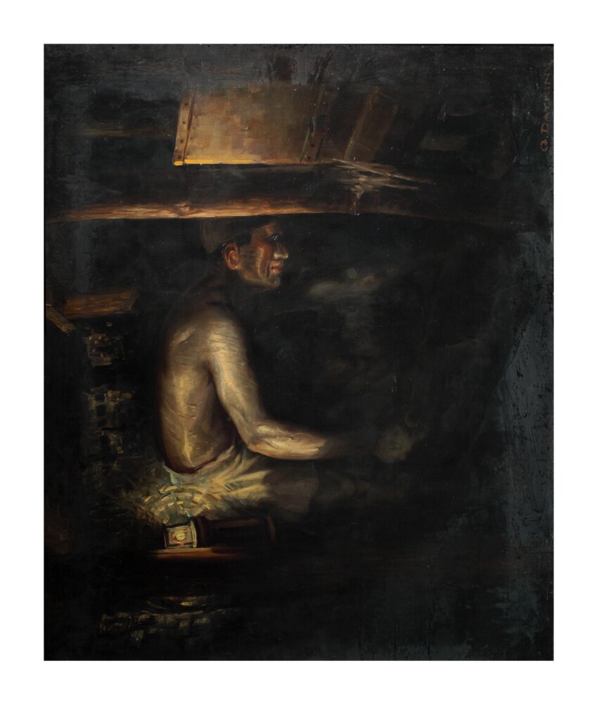 Coal miner, c 1930. unstretched canvas extra large none Art Print - Science Museum Shop