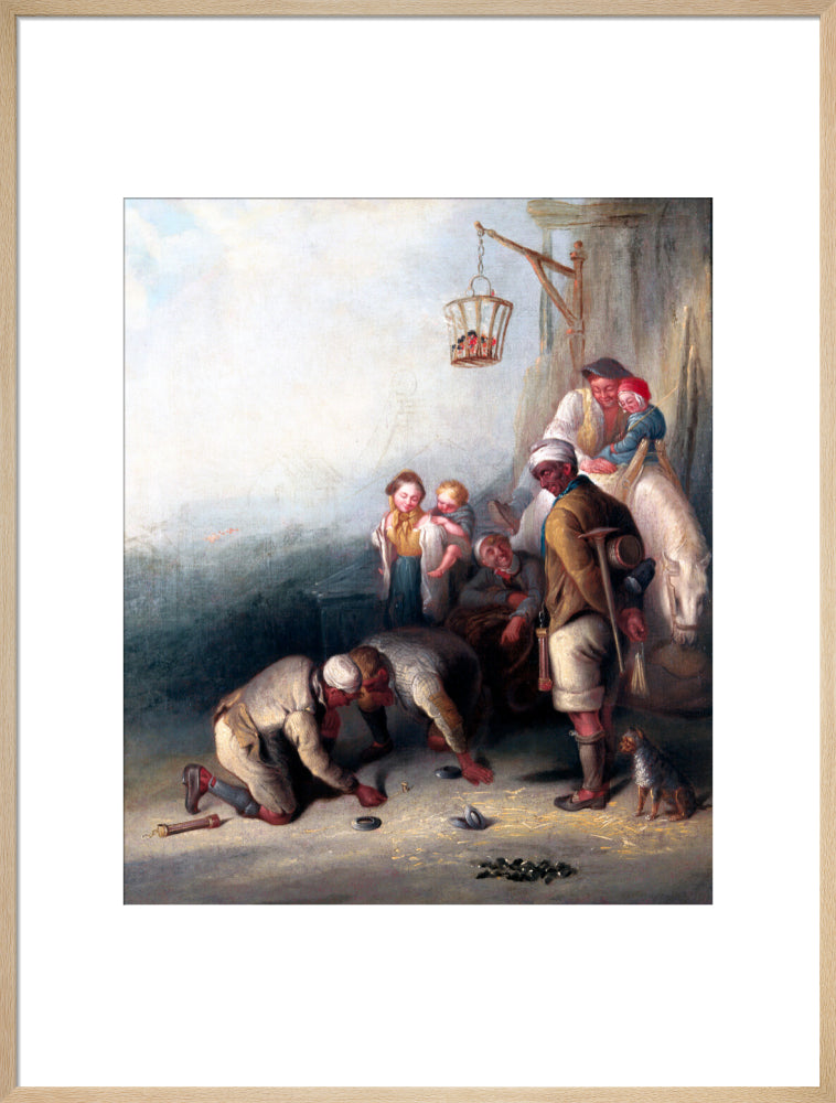 'The Disputed Shot', pitmen playing quoits, c 1836. art print extra large natural Art Print - Science Museum Shop