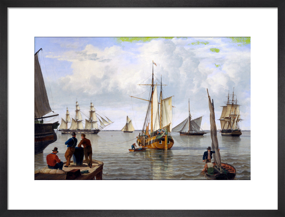 'Shipping in the Thames Estuary', 1820. art print medium black Art Print - Science Museum Shop