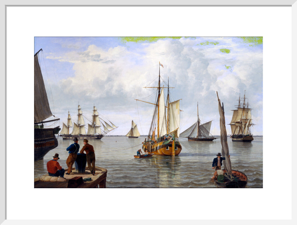 'Shipping in the Thames Estuary', 1820. art print large white Art Print - Science Museum Shop