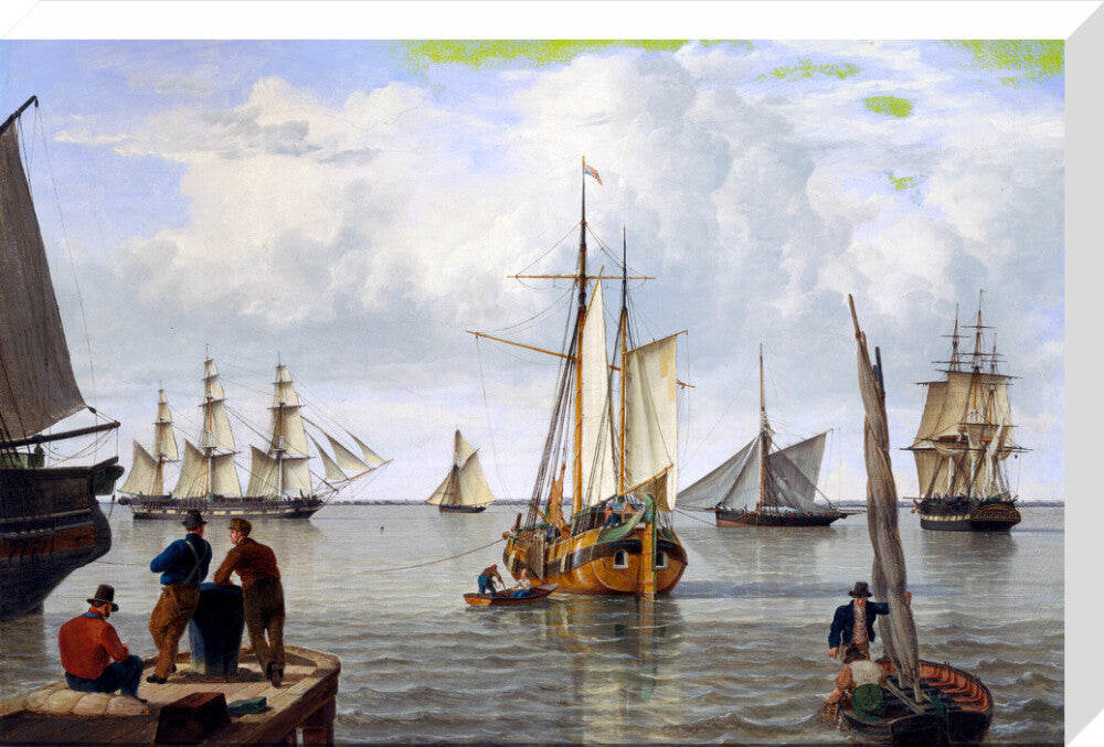 'Shipping in the Thames Estuary', 1820. stretched canvas large none Art Print - Science Museum Shop