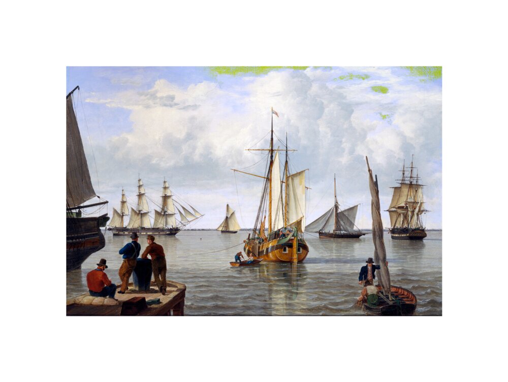 'Shipping in the Thames Estuary', 1820. unstretched canvas small none Art Print - Science Museum Shop