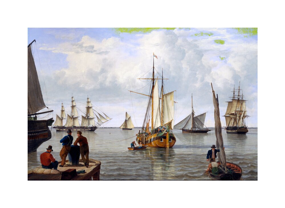 'Shipping in the Thames Estuary', 1820. unstretched canvas medium none Art Print - Science Museum Shop