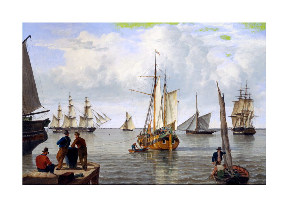 'Shipping in the Thames Estuary', 1820. unstretched canvas large none Art Print - Science Museum Shop
