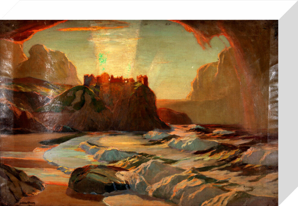 'Northern Ireland 'Dunlace Castle' - Julius Olsson RA. stretched canvas small none Art Print - Science Museum Shop