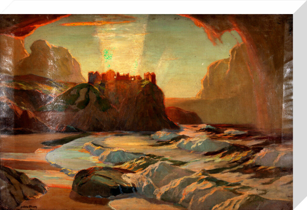 'Northern Ireland 'Dunlace Castle' - Julius Olsson RA. stretched canvas medium none Art Print - Science Museum Shop