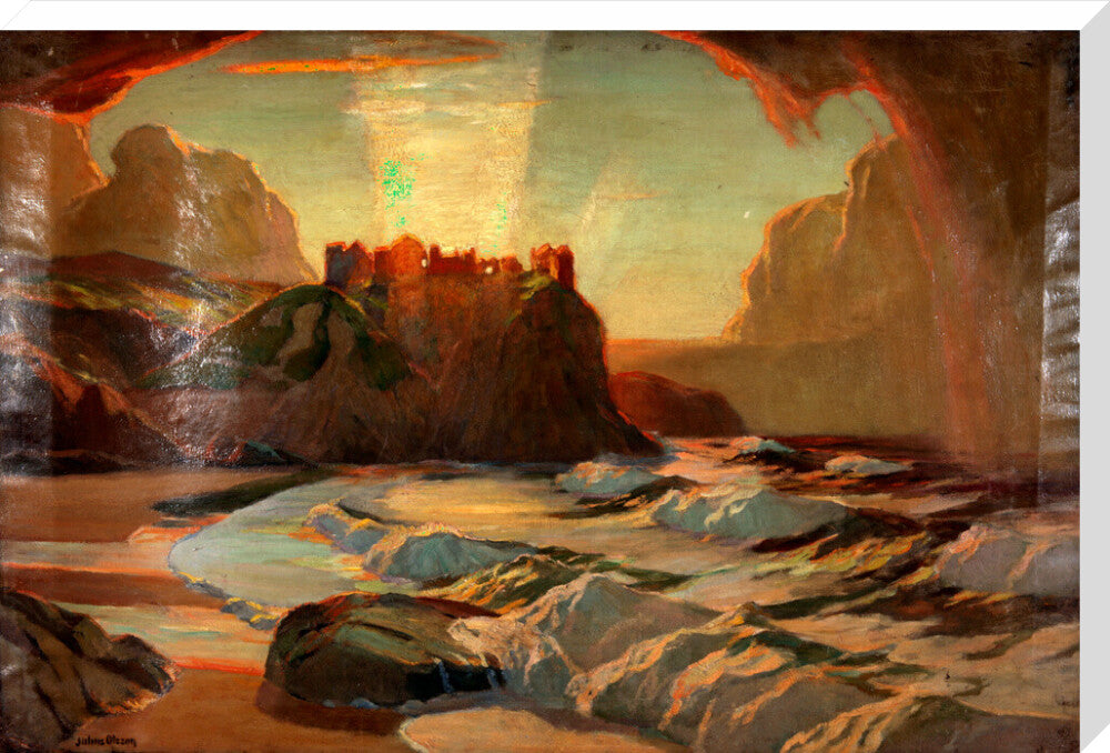 'Northern Ireland 'Dunlace Castle' - Julius Olsson RA. stretched canvas extra large none Art Print - Science Museum Shop