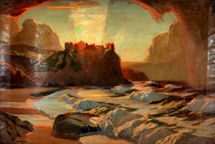 'Northern Ireland 'Dunlace Castle' - Julius Olsson RA. Art Print - Science Museum Shop