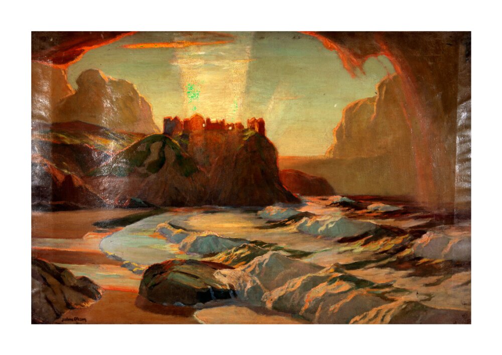 'Northern Ireland 'Dunlace Castle' - Julius Olsson RA. unstretched canvas extra large none Art Print - Science Museum Shop