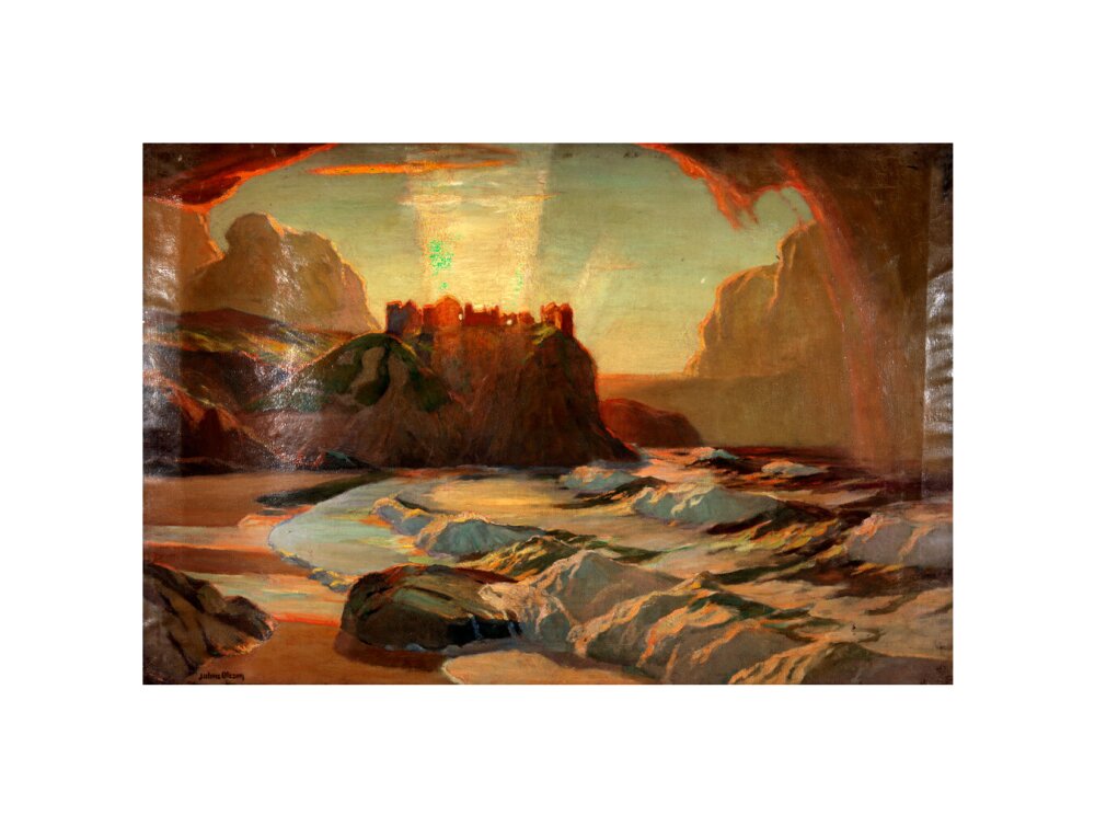 'Northern Ireland 'Dunlace Castle' - Julius Olsson RA. unstretched canvas small none Art Print - Science Museum Shop