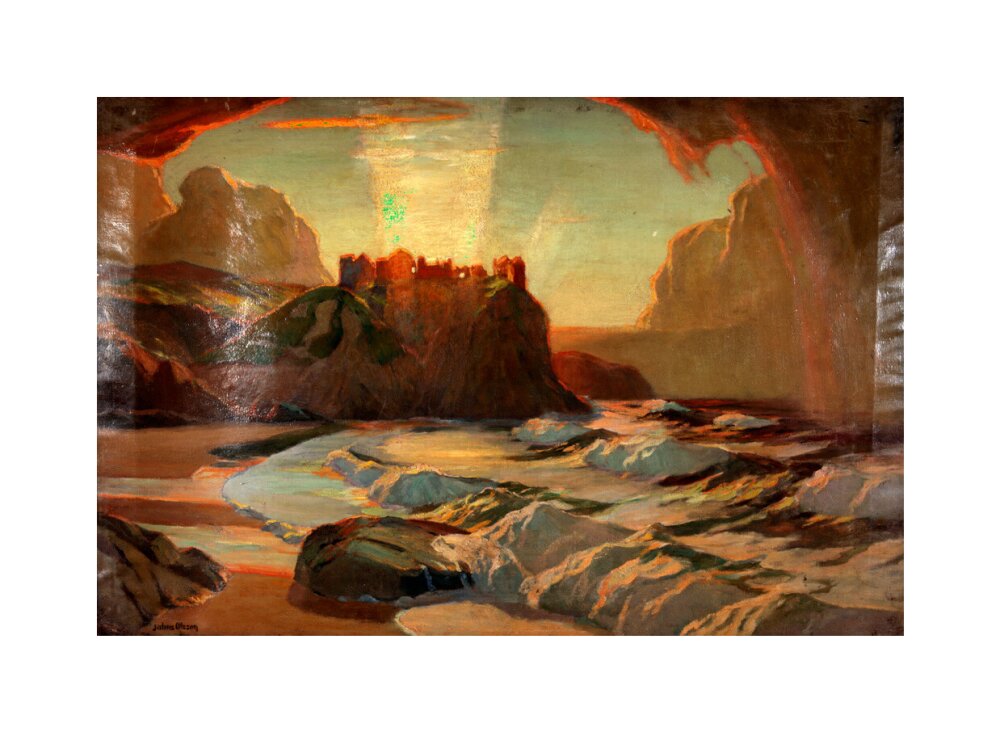 'Northern Ireland 'Dunlace Castle' - Julius Olsson RA. unstretched canvas medium none Art Print - Science Museum Shop