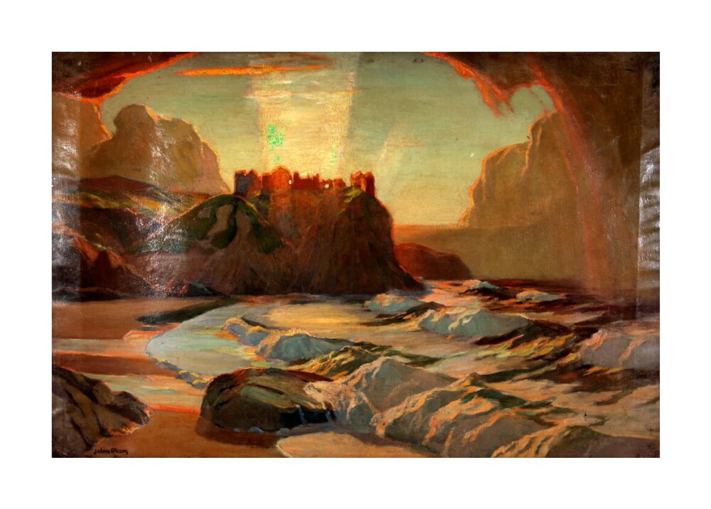 'Northern Ireland 'Dunlace Castle' - Julius Olsson RA. unstretched canvas large none Art Print - Science Museum Shop