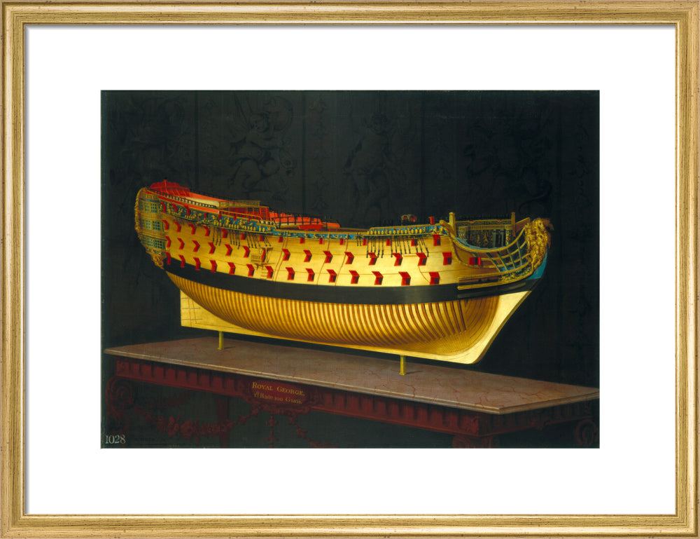 HMS 'Royal George', 1773-1775. art print medium gold Art Print - Science Museum Shop