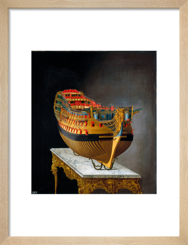 HMS 'Victory', 1744. art print small natural Art Print - Science Museum Shop