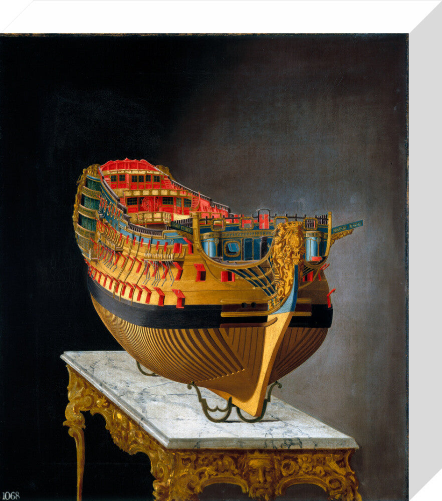 HMS 'Victory', 1744. stretched canvas small none Art Print - Science Museum Shop