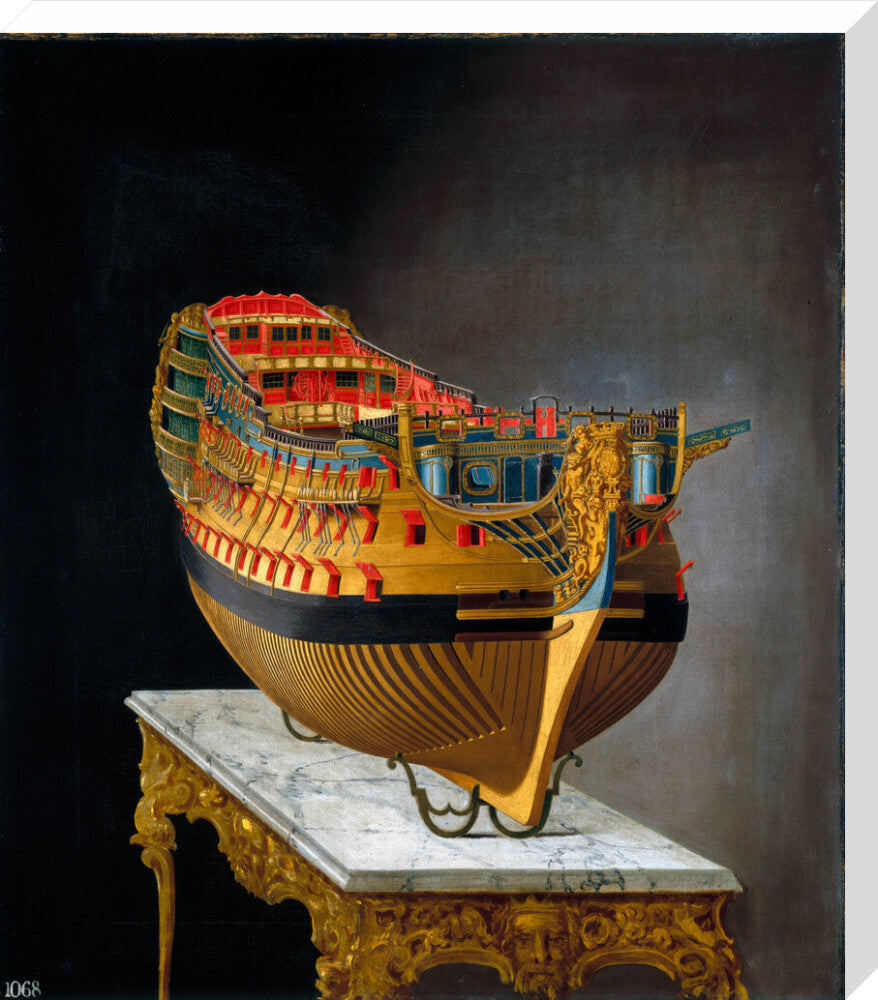 HMS 'Victory', 1744. stretched canvas large none Art Print - Science Museum Shop