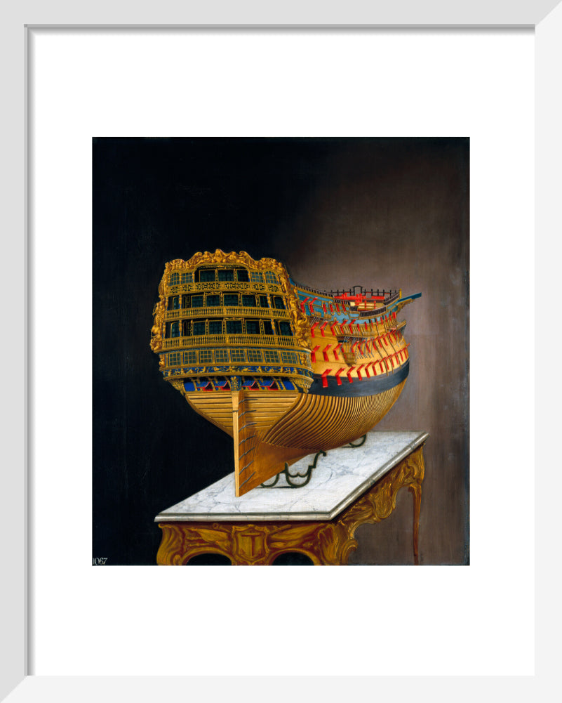 HMS 'Victory', 1744. art print extra small white Art Print - Science Museum Shop