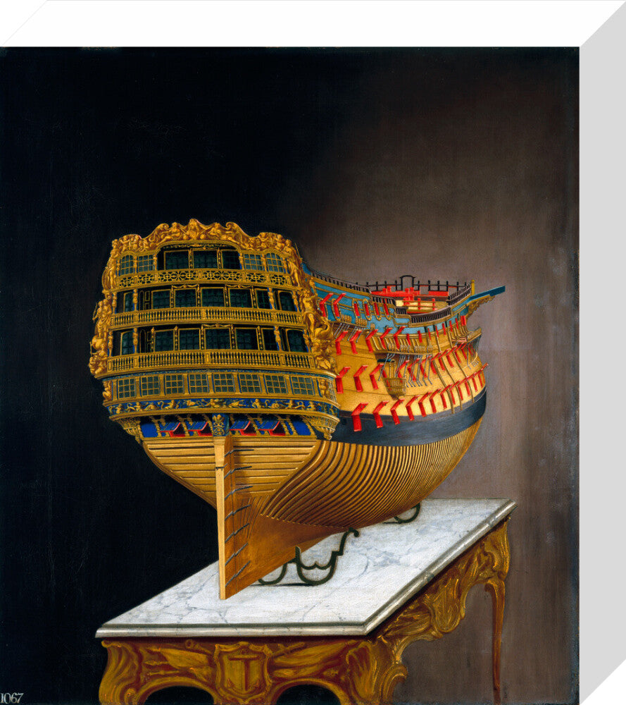 HMS 'Victory', 1744. stretched canvas small none Art Print - Science Museum Shop