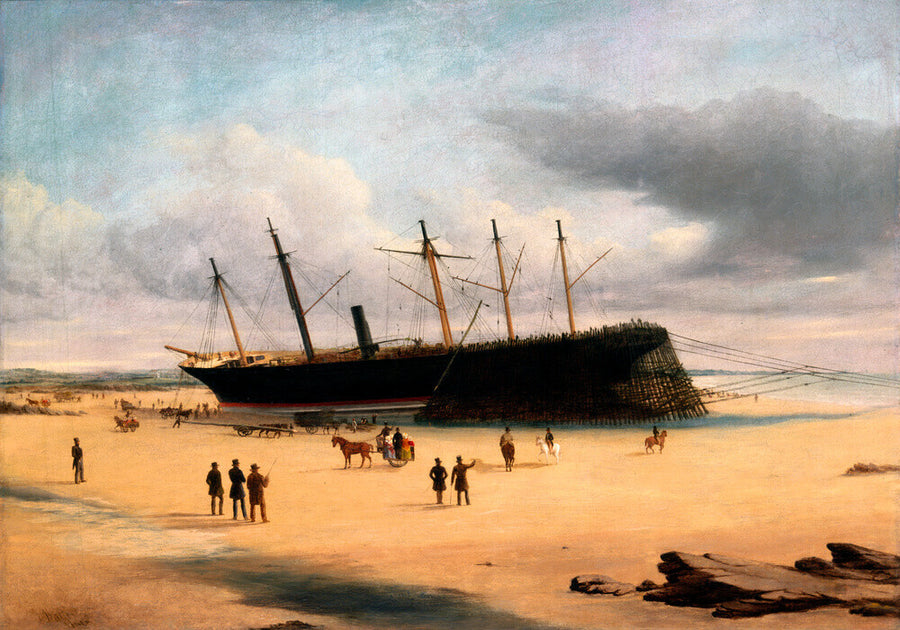SS 'Great Britain' ashore in Dundrum Bay, Ireland, 1846. Art Print - Science Museum Shop
