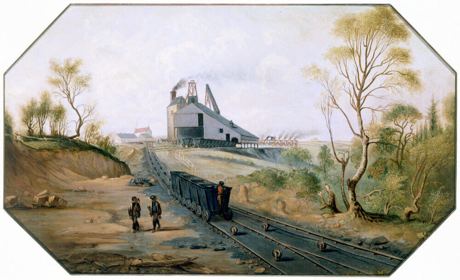 Colliery and wagonway, Northumberland and Durham coalfield, c 1845. Art Print - Science Museum Shop