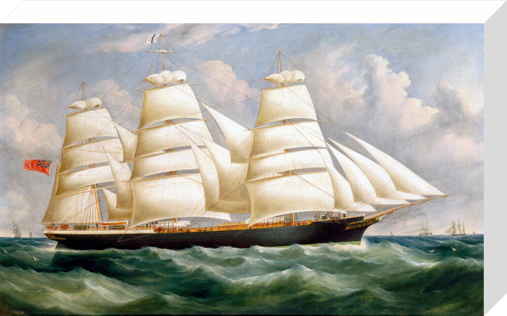 'Torrens', iron full-rigged ship, 1875. stretched canvas medium none Art Print - Science Museum Shop