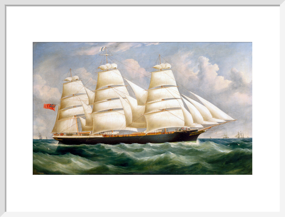 'Torrens', iron full-rigged ship, 1875. art print large white Art Print - Science Museum Shop