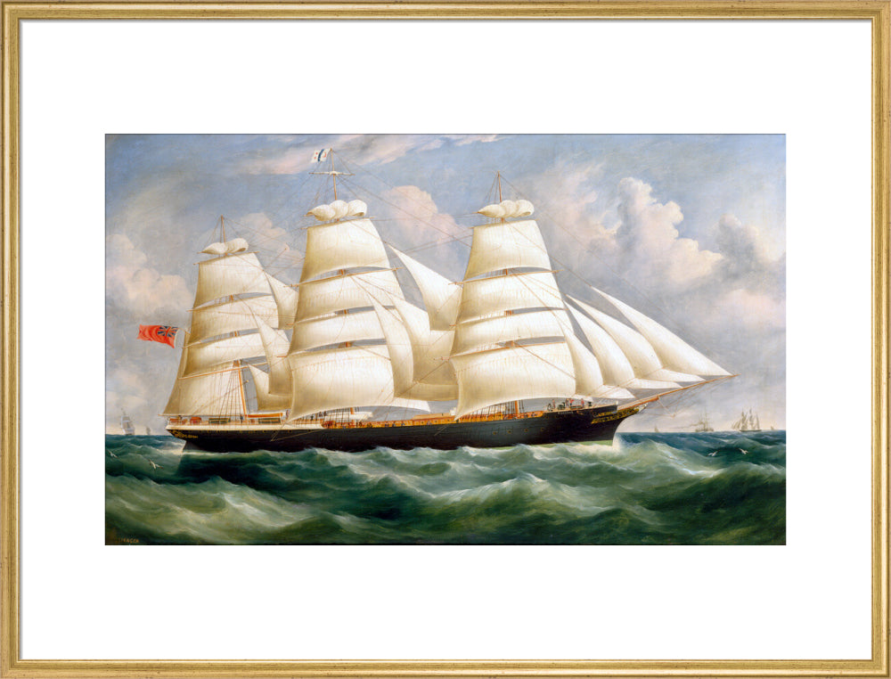 'Torrens', iron full-rigged ship, 1875. art print extra large gold Art Print - Science Museum Shop