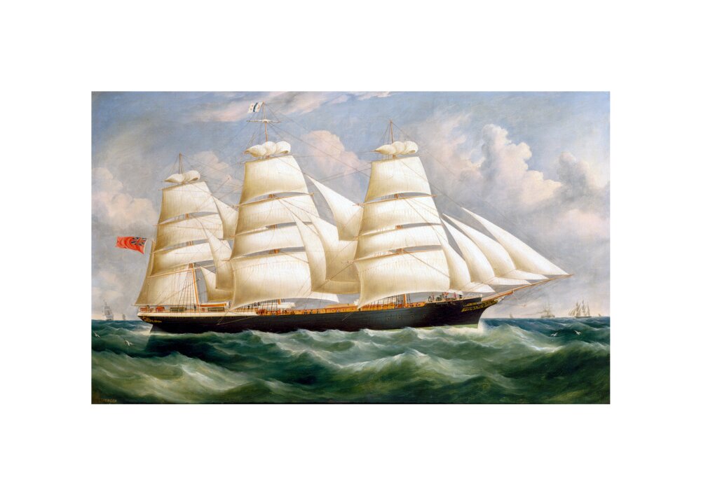 'Torrens', iron full-rigged ship, 1875. unstretched canvas small none Art Print - Science Museum Shop