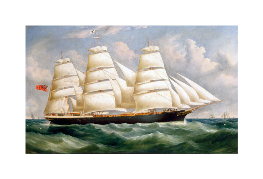 'Torrens', iron full-rigged ship, 1875. unstretched canvas medium none Art Print - Science Museum Shop