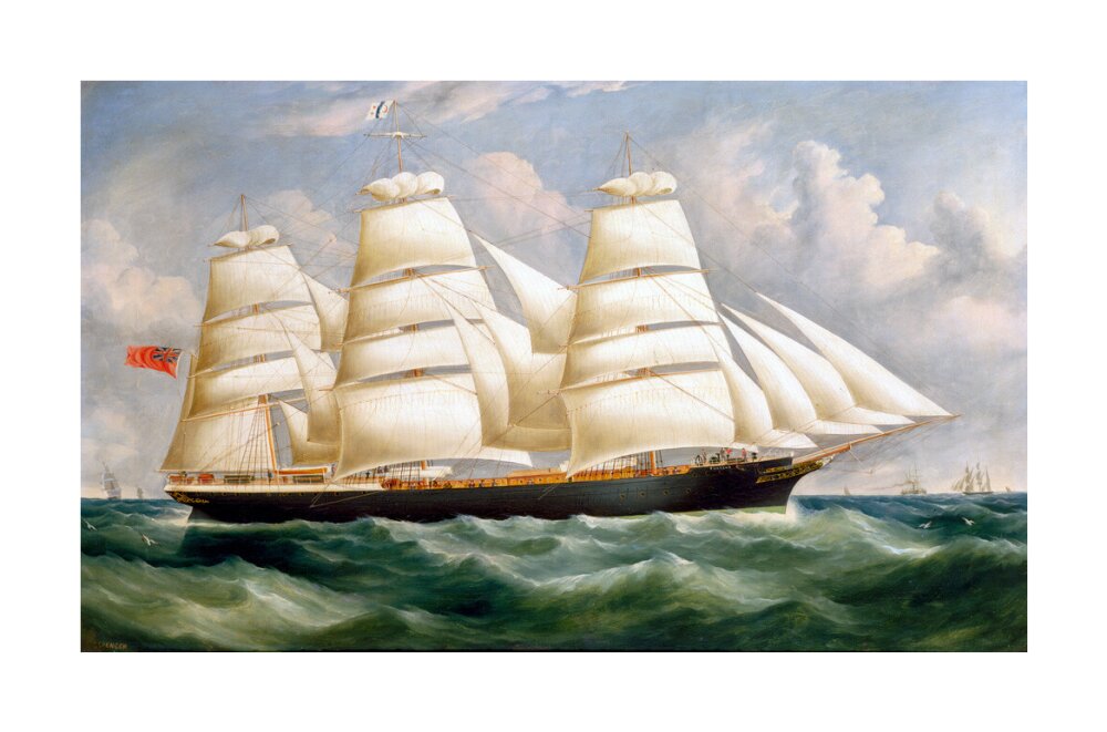 'Torrens', iron full-rigged ship, 1875. unstretched canvas large none Art Print - Science Museum Shop