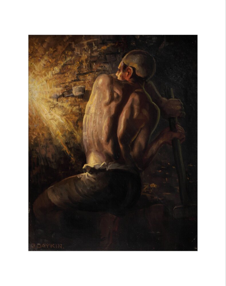 Miner wedging down coal, 1937-1938. art print extra small none Art Print - Science Museum Shop