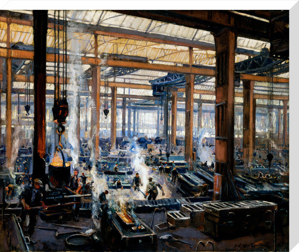 'Industrial Workshop (a steel works)', 1910. stretched canvas large none Art Print - Science Museum Shop