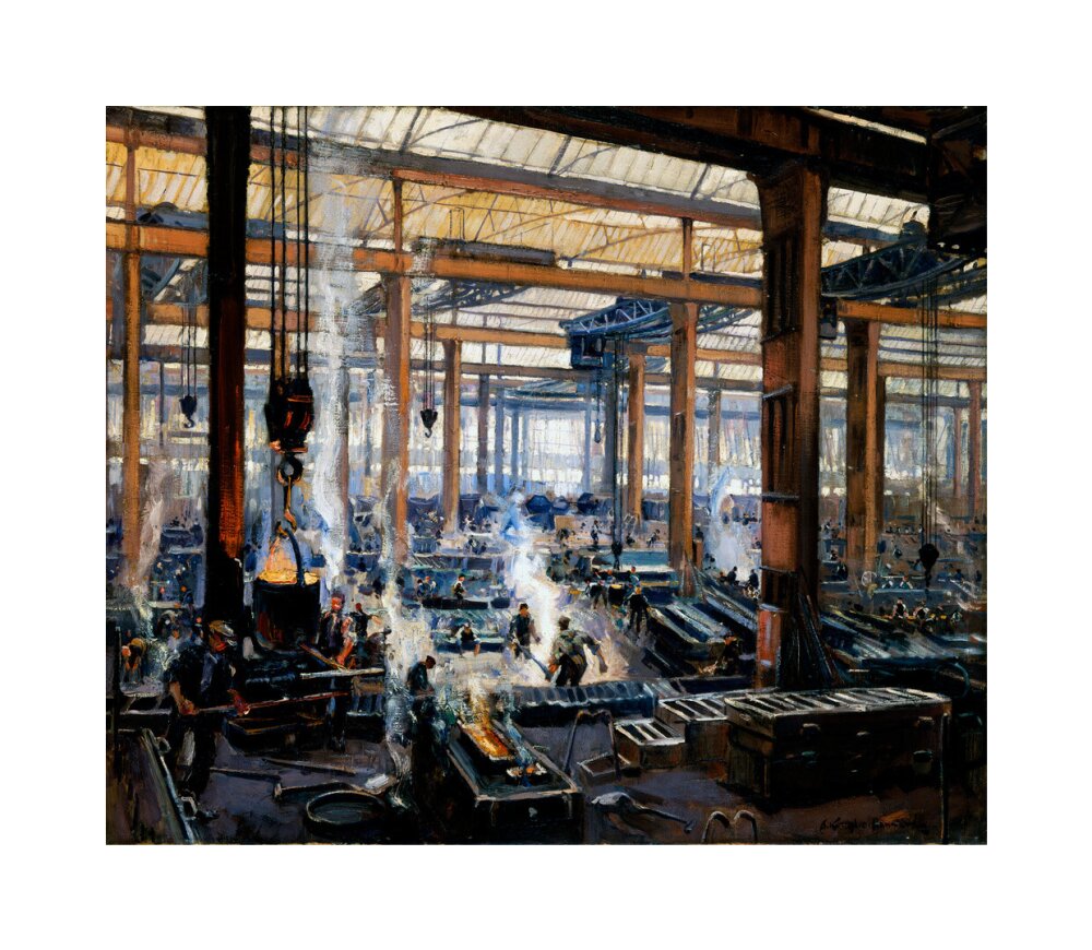 'Industrial Workshop (a steel works)', 1910. unstretched canvas medium none Art Print - Science Museum Shop