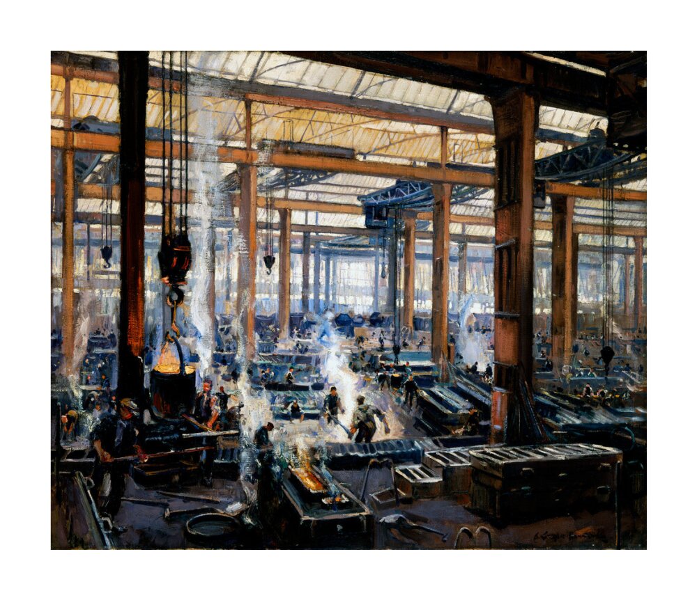 'Industrial Workshop (a steel works)', 1910. unstretched canvas large none Art Print - Science Museum Shop