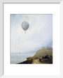 'Balloon Over Cliffs', Dover, Kent, 1840. art print extra small white Art Print - Science Museum Shop