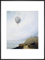 'Balloon Over Cliffs', Dover, Kent, 1840. art print extra large black Art Print - Science Museum Shop