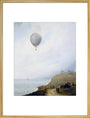 'Balloon Over Cliffs', Dover, Kent, 1840. art print extra large gold Art Print - Science Museum Shop