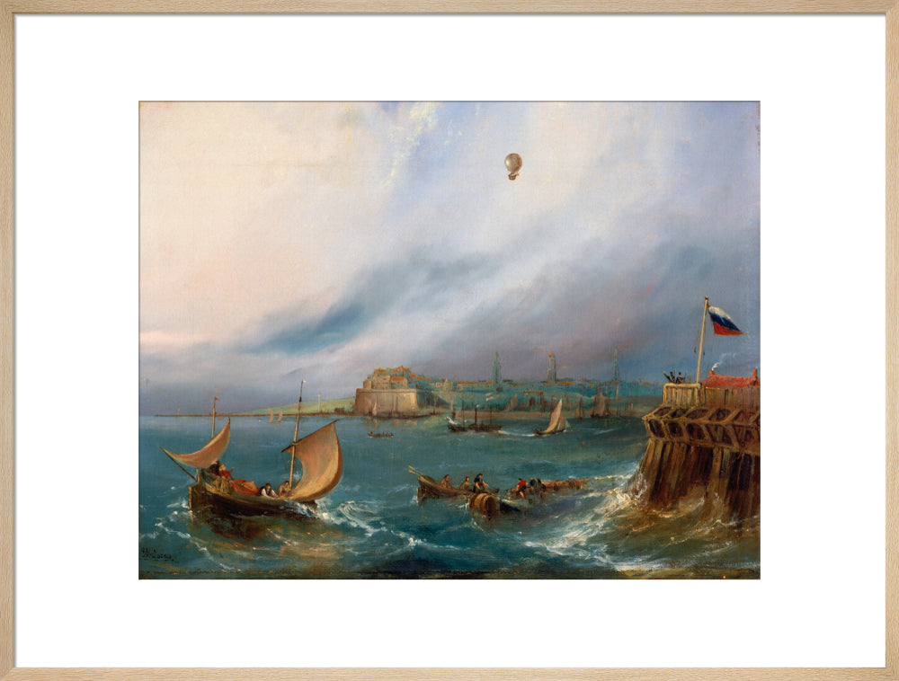 The first balloon crossing of the English Channel, 7 January 1785. art print extra large natural Art Print - Science Museum Shop