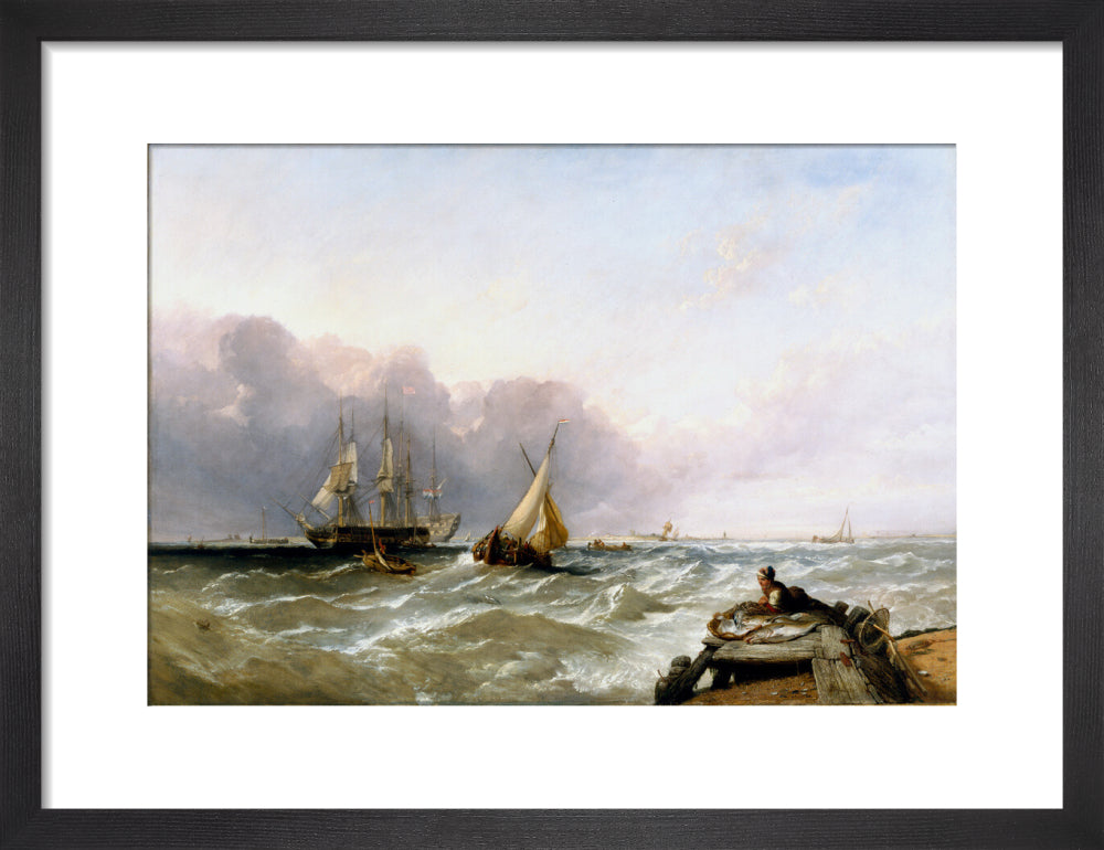 'Shipping off the Dutch Coast', c 1830. art print small black Art Print - Science Museum Shop