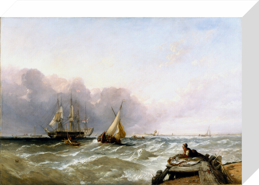 'Shipping off the Dutch Coast', c 1830. stretched canvas small none Art Print - Science Museum Shop