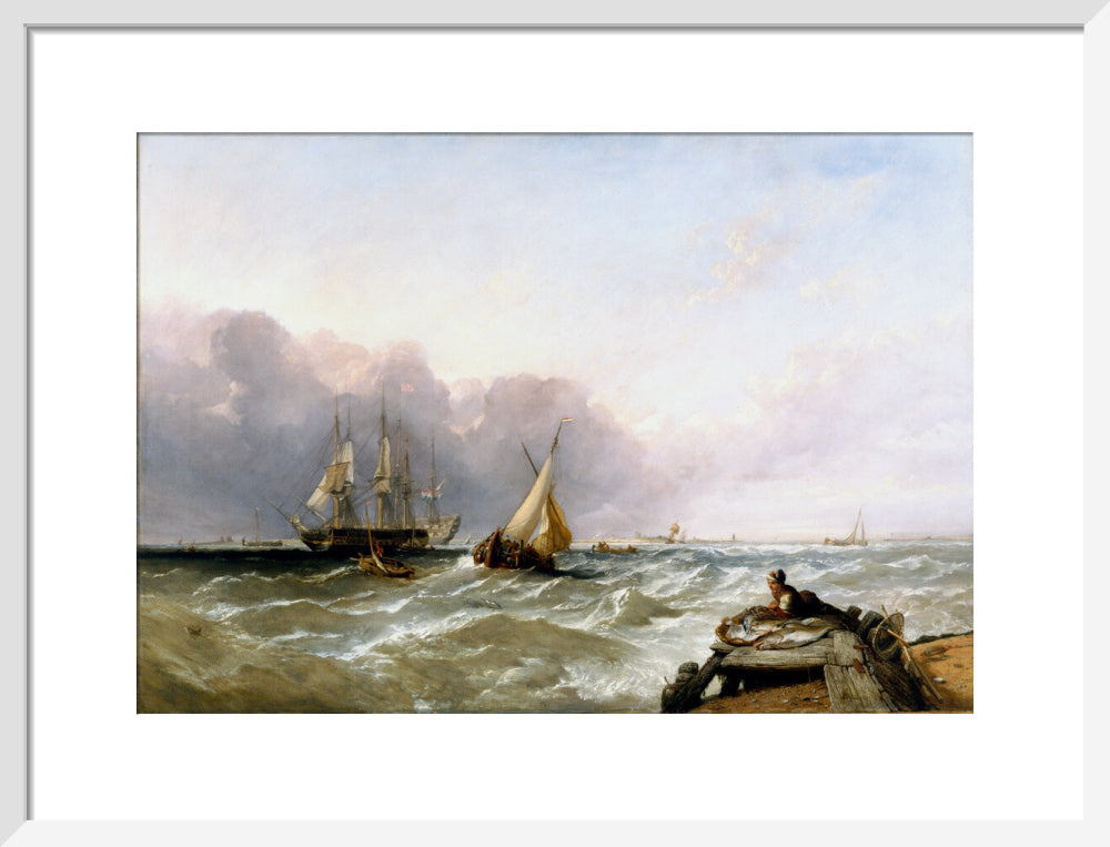 'Shipping off the Dutch Coast', c 1830. art print medium white Art Print - Science Museum Shop