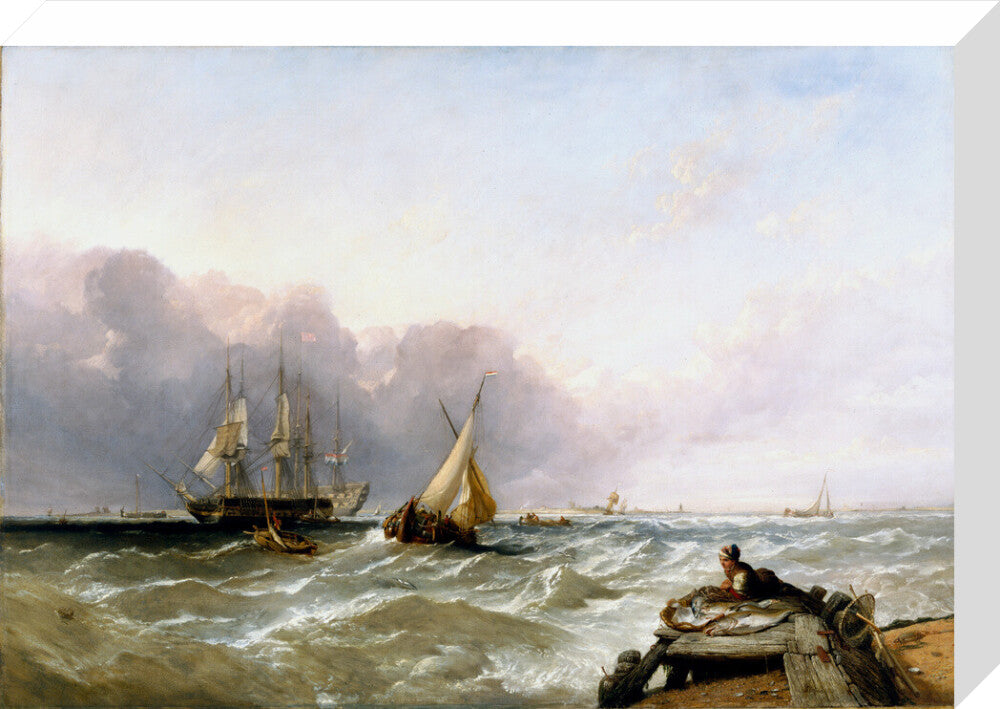 'Shipping off the Dutch Coast', c 1830. stretched canvas medium none Art Print - Science Museum Shop