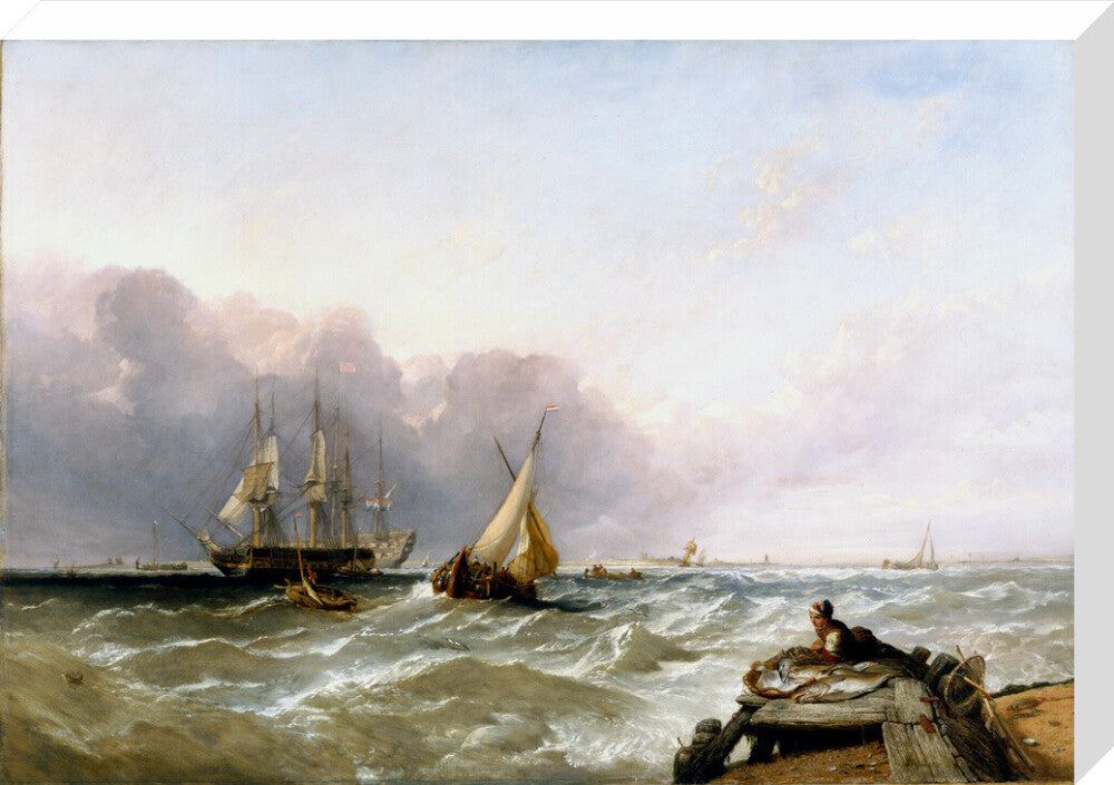 'Shipping off the Dutch Coast', c 1830. stretched canvas large none Art Print - Science Museum Shop