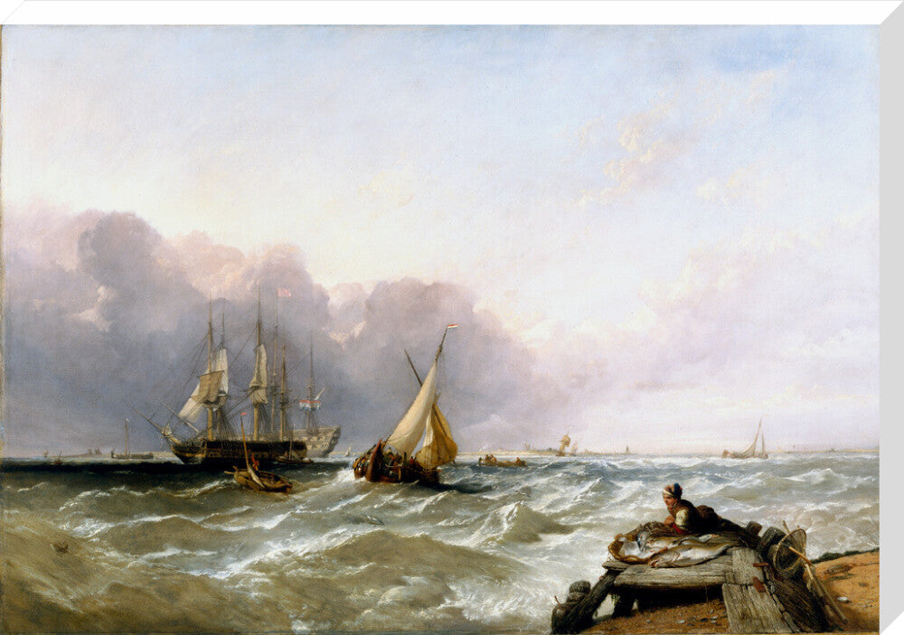 'Shipping off the Dutch Coast', c 1830. stretched canvas extra large none Art Print - Science Museum Shop