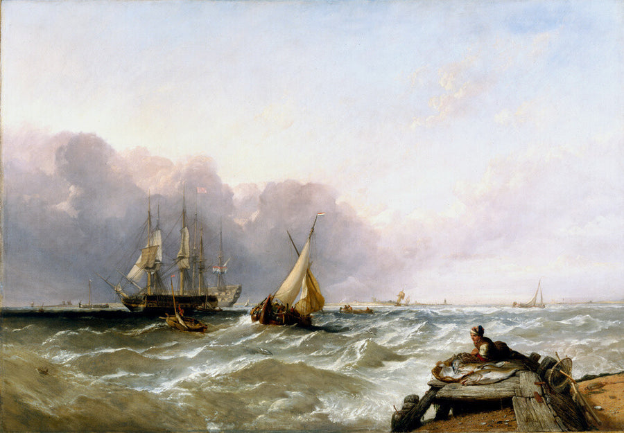 'Shipping off the Dutch Coast', c 1830. Art Print - Science Museum Shop