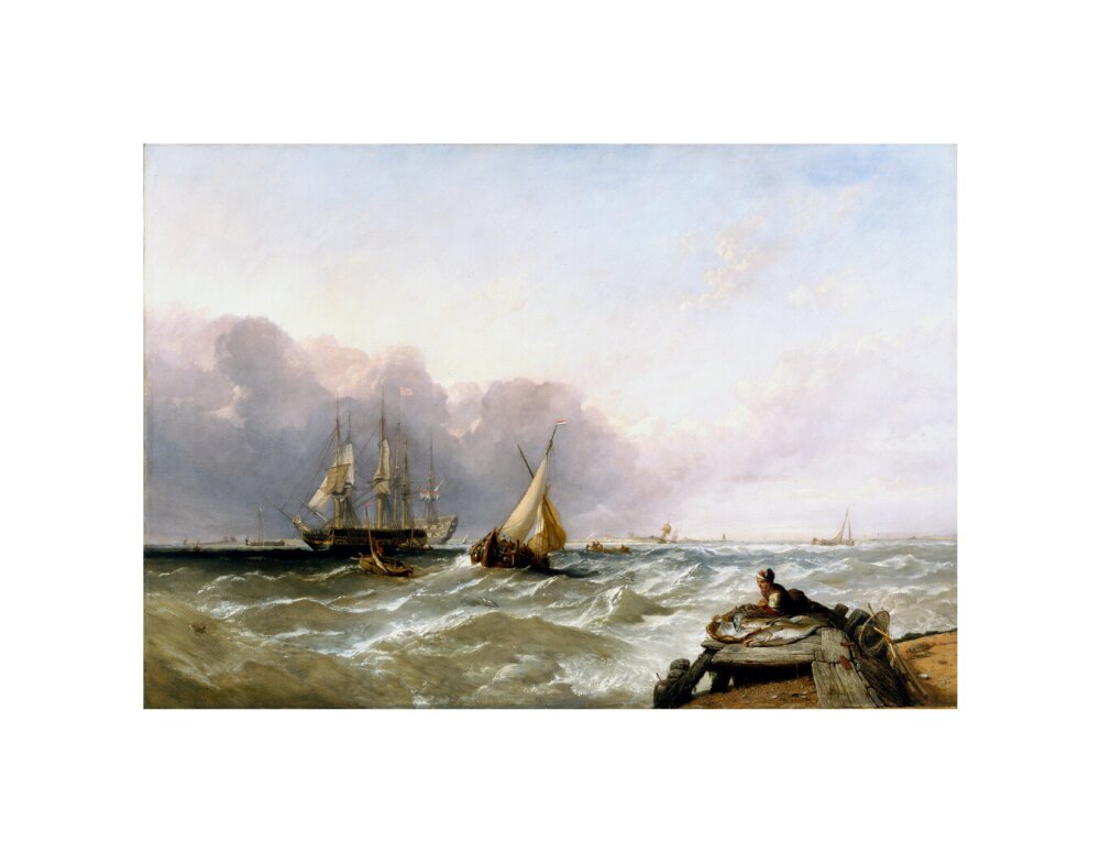 'Shipping off the Dutch Coast', c 1830. unstretched canvas small none Art Print - Science Museum Shop
