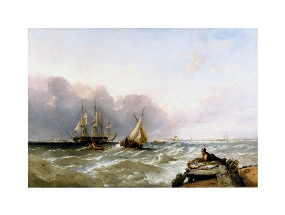 'Shipping off the Dutch Coast', c 1830. unstretched canvas medium none Art Print - Science Museum Shop