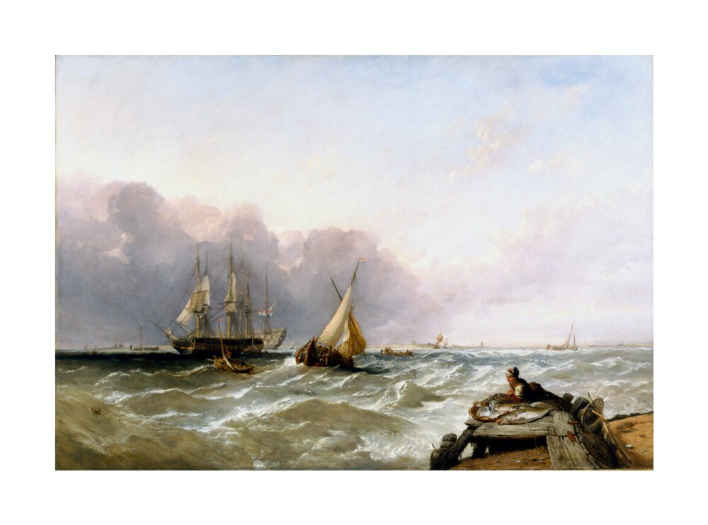 'Shipping off the Dutch Coast', c 1830. unstretched canvas large none Art Print - Science Museum Shop