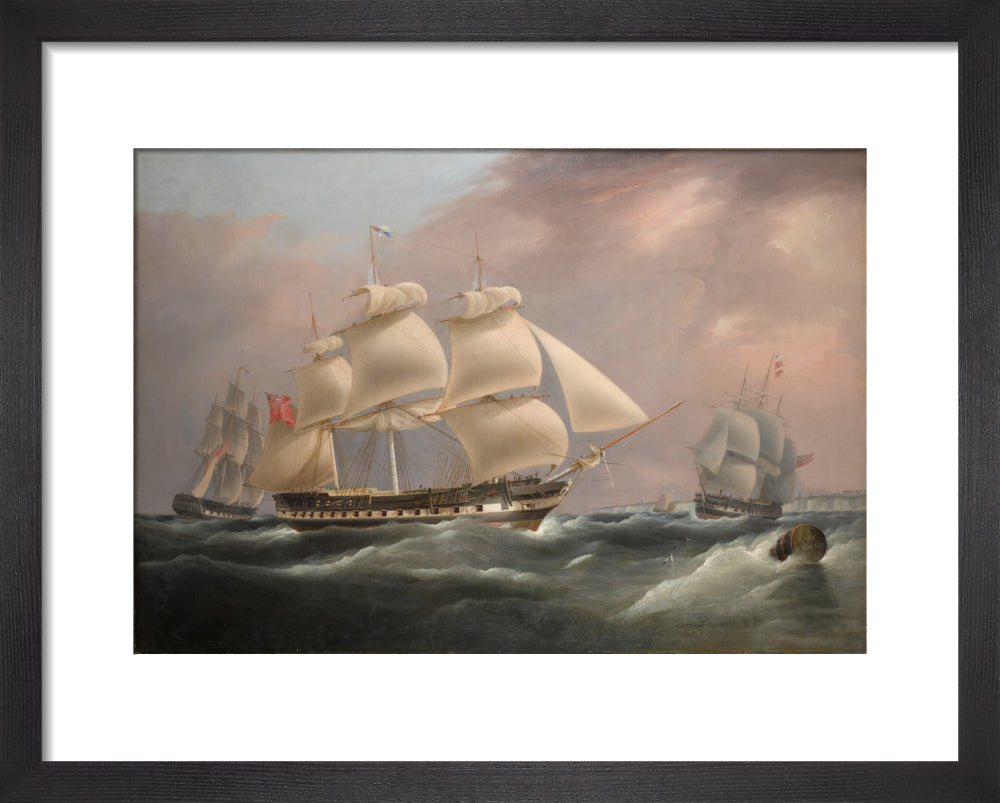 'East Indiaman Herefordshire', 1815. art print extra small black Art Print - Science Museum Shop